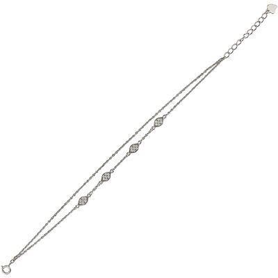 Bratara argint dubla zirconii albe Euyun