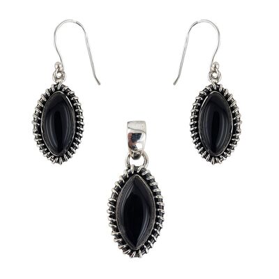 Set argint cu onix negru Defne