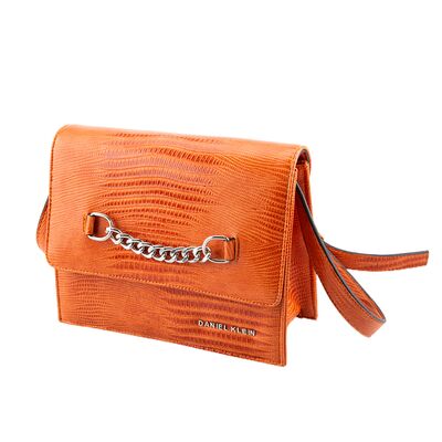 Poseta portocalie Daniel Klein Glam din piele ecologica