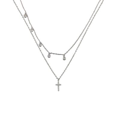 Lant argint dublu cu pandantiv cruciulita