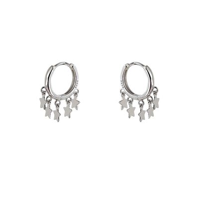 Creole argint rotunzi cu stelute Layla