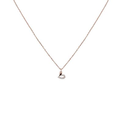 Lant argint auriu rose cu inimioara