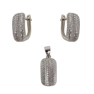 Set argint elegant cu zirconii albe Charlotte