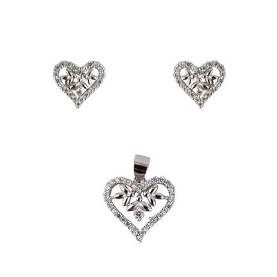 Set argint inimioare cu zirconii albe Jocelyn