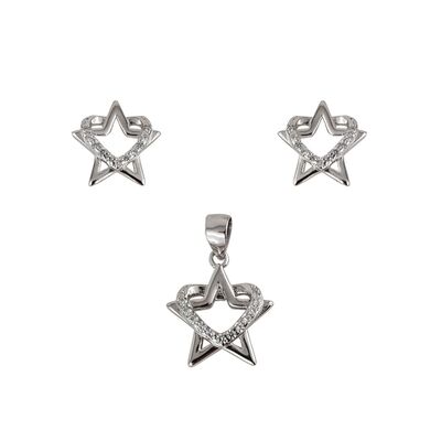 Set argint inima si stea Miracle