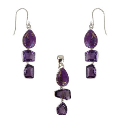 Set argint ametist si turcoaz purpuriu Keziah