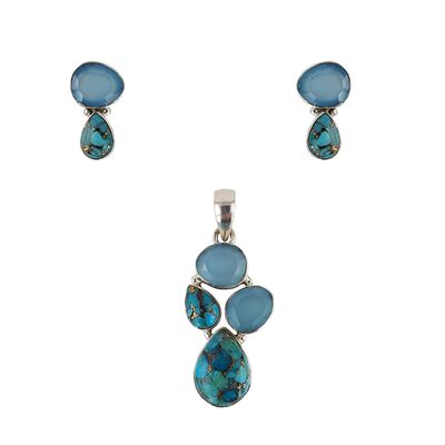 Set argint turcoaz cupru Liya