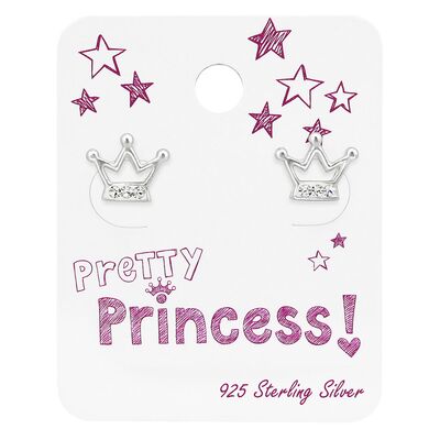 Cercei argint copii Pretty Princess cu zirconii