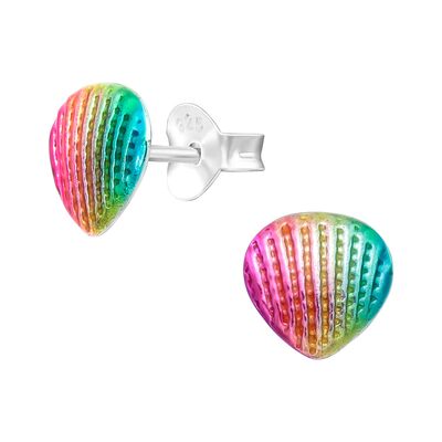 Cercei argint copii Shell multicolori