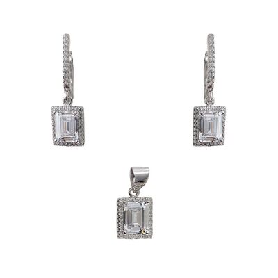 Set argint delicat cu zirconii albe Thia