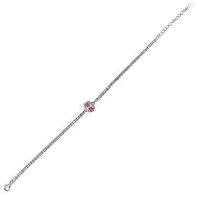 Bratara argint tennis zirconiu roz Thia