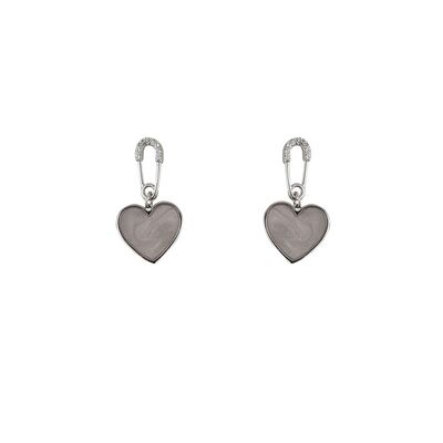Cercei argint inima cu email Thia