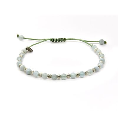 Bratara argint snur aquamarin Thia