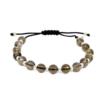 Bratara argint snur cuart fumuriu Thia