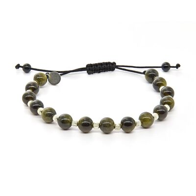 Bratara argint snur ochi de pisica Thia