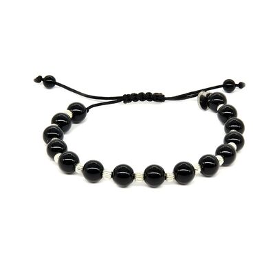 Bratara argint snur onix negru Thia