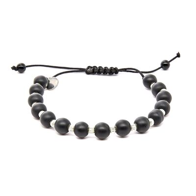 Bratara argint snur onix negru Thia