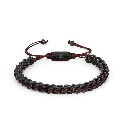 Bratara cafenie, Santa Barbara Polo, pentru barbati, din otel inoxidabil, SBJ.6.2027-3