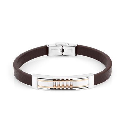 Bratara cafenie, Santa Barbara Polo, pentru barbati, din piele, SBJ.6.2045-2