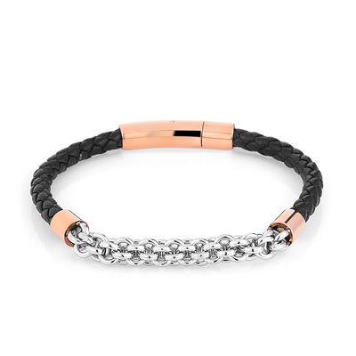 Bratara neagra, Santa Barbara Polo, pentru barbati, din otel inoxidabil, SBJ.6.2044-4