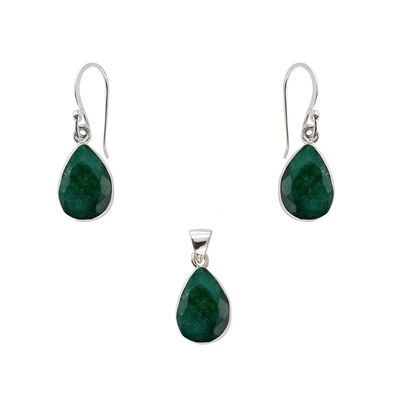 Set argint smaralde Carolyn