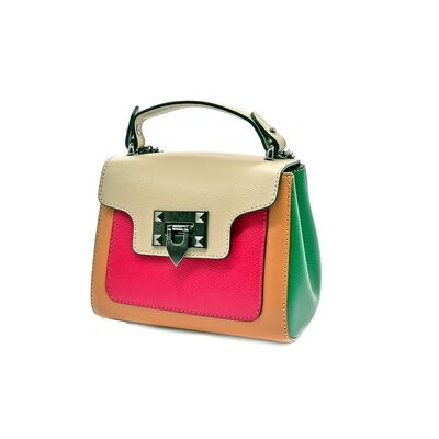 Poseta Cubix Din Piele Naturala Multicolora