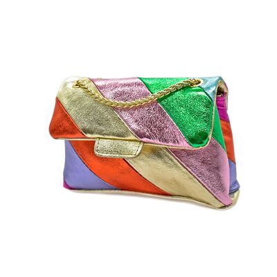 Poseta Loco Mini Din Piele Naturala Multicolor