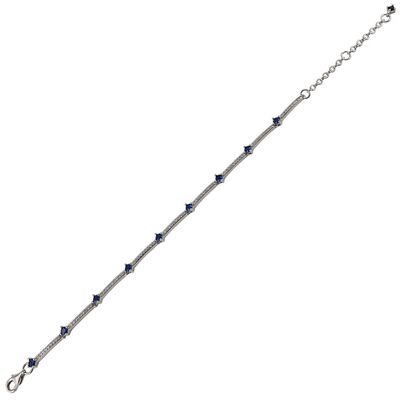 Bratara argint zirconii albastre Blue