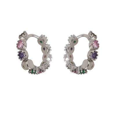 Cercei argint colorati Rainbow