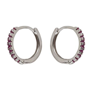 Cercei argint rotunzi roz Thia