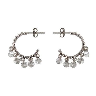 Cercei argint rotunzi Thia cu zirconiu