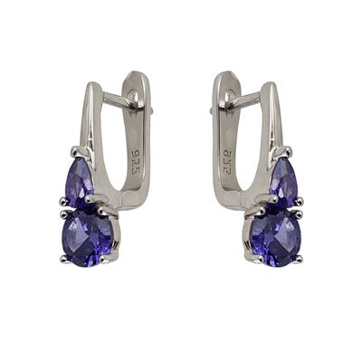 Cercei argint eleganti mov Thia cu tortita