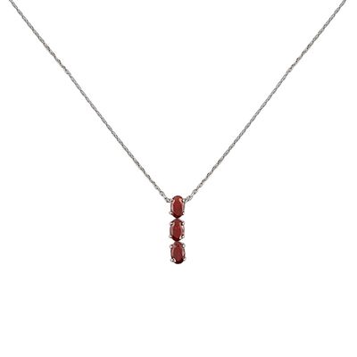 Lant argint elegant cu zirconii rosii Thia