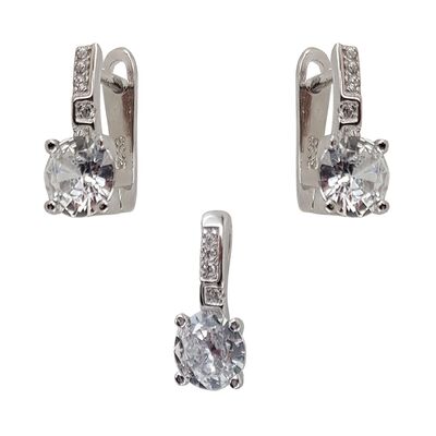 Set argint elegant cu zirconiu Thia