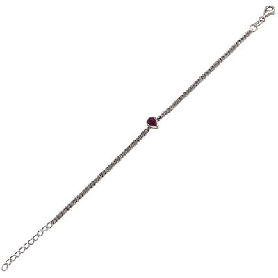 Bratara argint lacrima  fucsia Thia