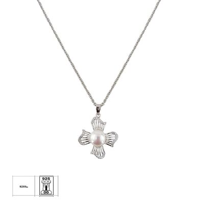 Lant argint cu pandantiv perla Flower