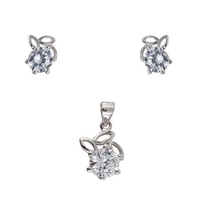 Set argint elegant floare Zaray