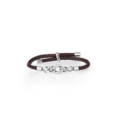 Bratara cafenie, Daniel Klein, pentru barbati, din piele, DKJ.4.2184-L-2