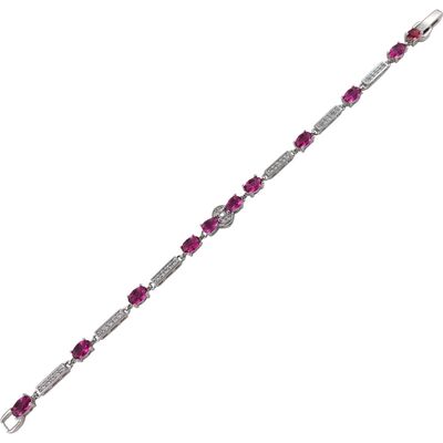 Bratara argint eleganta fucsia Thia