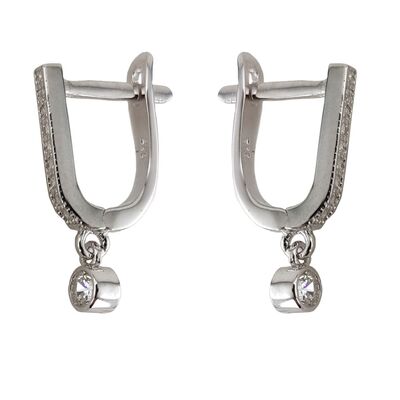 Cercei argint eleganti solitaire Thia