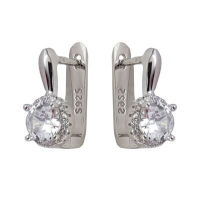 Cercei argint rotunzi cu zirconiu Thia