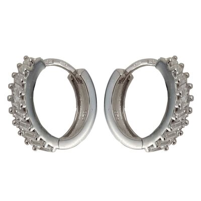 Cercei argint rotunzi cu zirconiu Thia