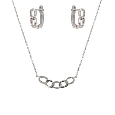 Set argint zale cu infinit Thia