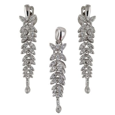 Set argint mireasa cu zirconii Thia