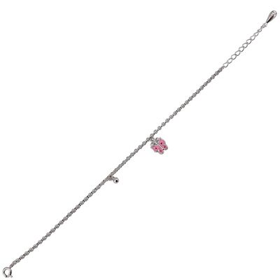 Bratara argint flturas email roz Fly