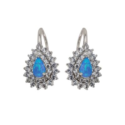 Cercei argint cu opal albastru Baina