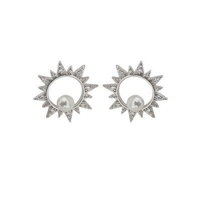 Cercei argint eleganti cu perle Sun