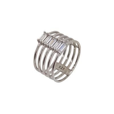 Inel argint minimalist Lines marimea 53