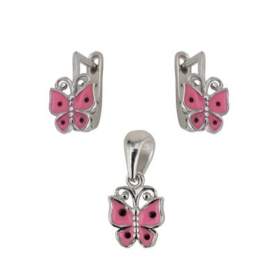 Set argint copii fluturasi cu email