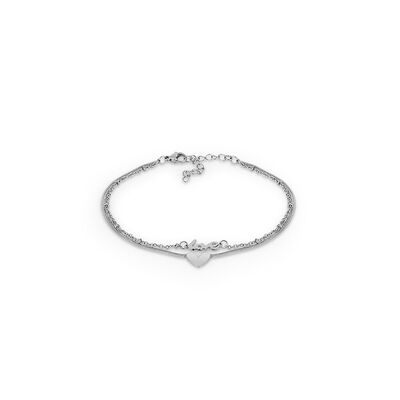 Bratara picior argintie, Daniel Klein, pentru dama, din otel inoxidabil, DKJ.5.50001-2